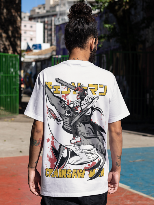 Chainsaw Frenzy – Inspired by Denji Premium Oversized Unisex T-Shirt | 240 GSM Cotton