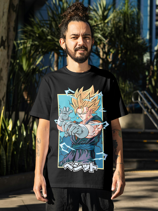 Fusion Warrior – Inspired by Vegito Premium Oversized Unisex T-Shirt | 240 GSM Cotton