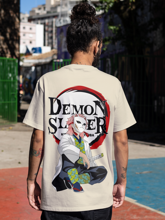 Masked Swordsman – Inspired by Sabito Premium Oversized Unisex T-Shirt | 240 GSM Cotton