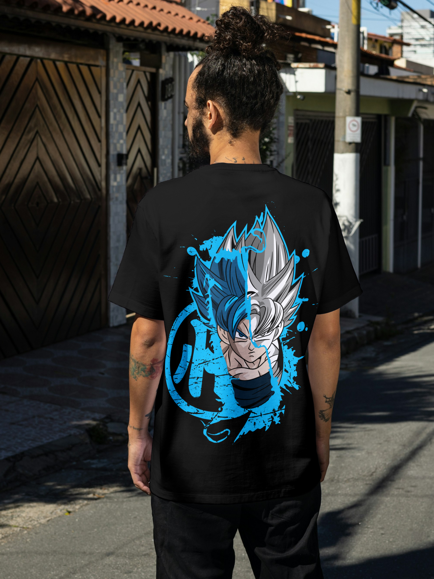 Godly Power Unleashed: Goku Super Saiyan Blue & Ultra Instinct Premium T-Shirt