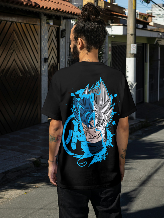 Godly Power Unleashed: Goku Super Saiyan Blue & Ultra Instinct Premium T-Shirt